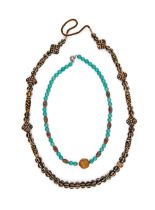 ASORTMENT OF TIBETAN DZI & TURQUOISE BEADS, ANCIENT OR LATER