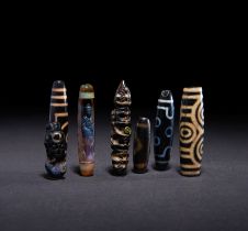 ASSORTMENT OF ANCIENT OR LATER DZI BEADS