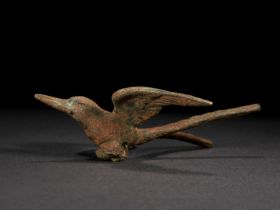 A GREEK BRONZE BIRD FIGURE