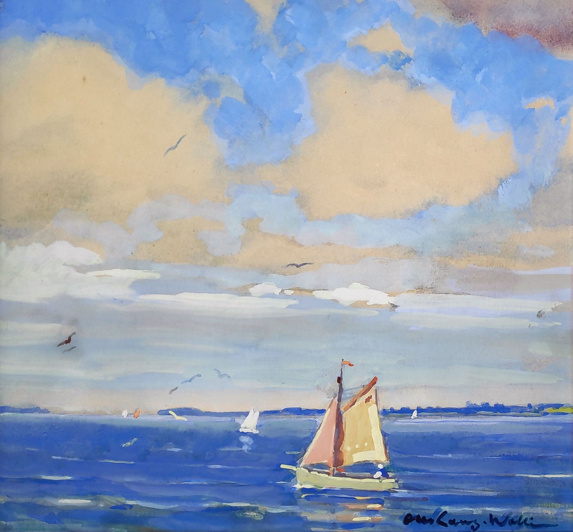 Lang-Wollin, Otto (1881 Kassel – 1958 San Remo) "Sommerlicher Segeltörn"