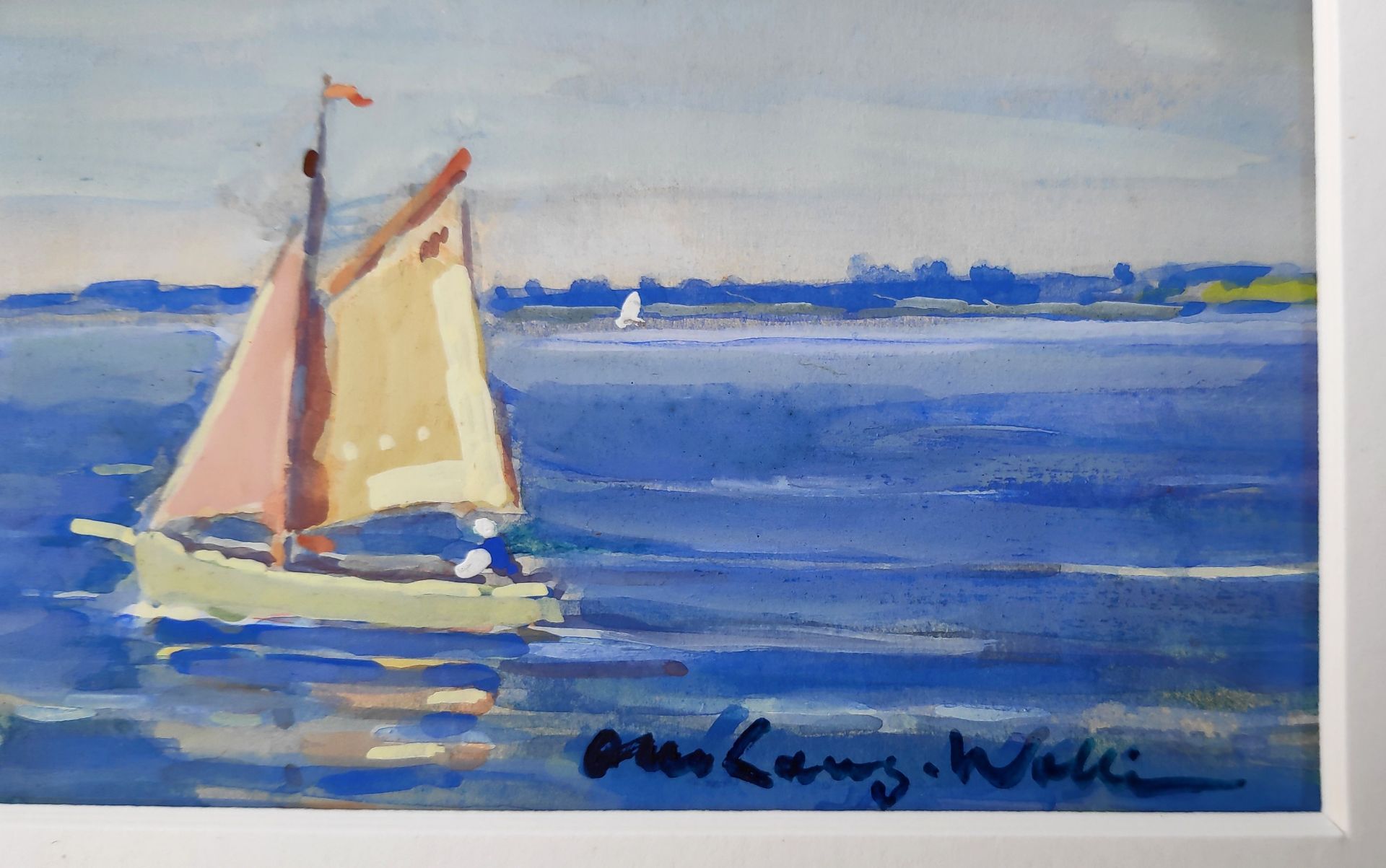 Lang-Wollin, Otto (1881 Kassel – 1958 San Remo) "Sommerlicher Segeltörn" - Image 3 of 3