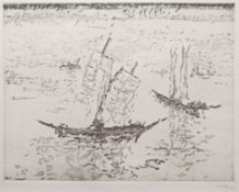 Niemeyer-Holstein, Otto (1896 Kiel – 1984 Koserow) „Boote im Chinesischen Meer (Dschunken)“