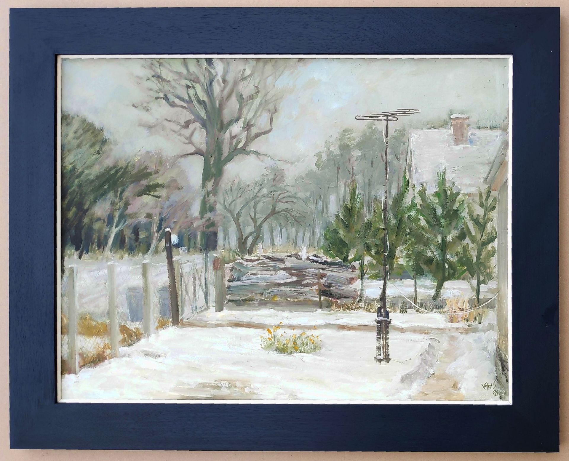 Sieger, Kurt Heinz (1917 Görlitz – 2002 Zempin) „Blick aus dem Zempiner Atelier auf die Hexenheide“ - Bild 2 aus 3