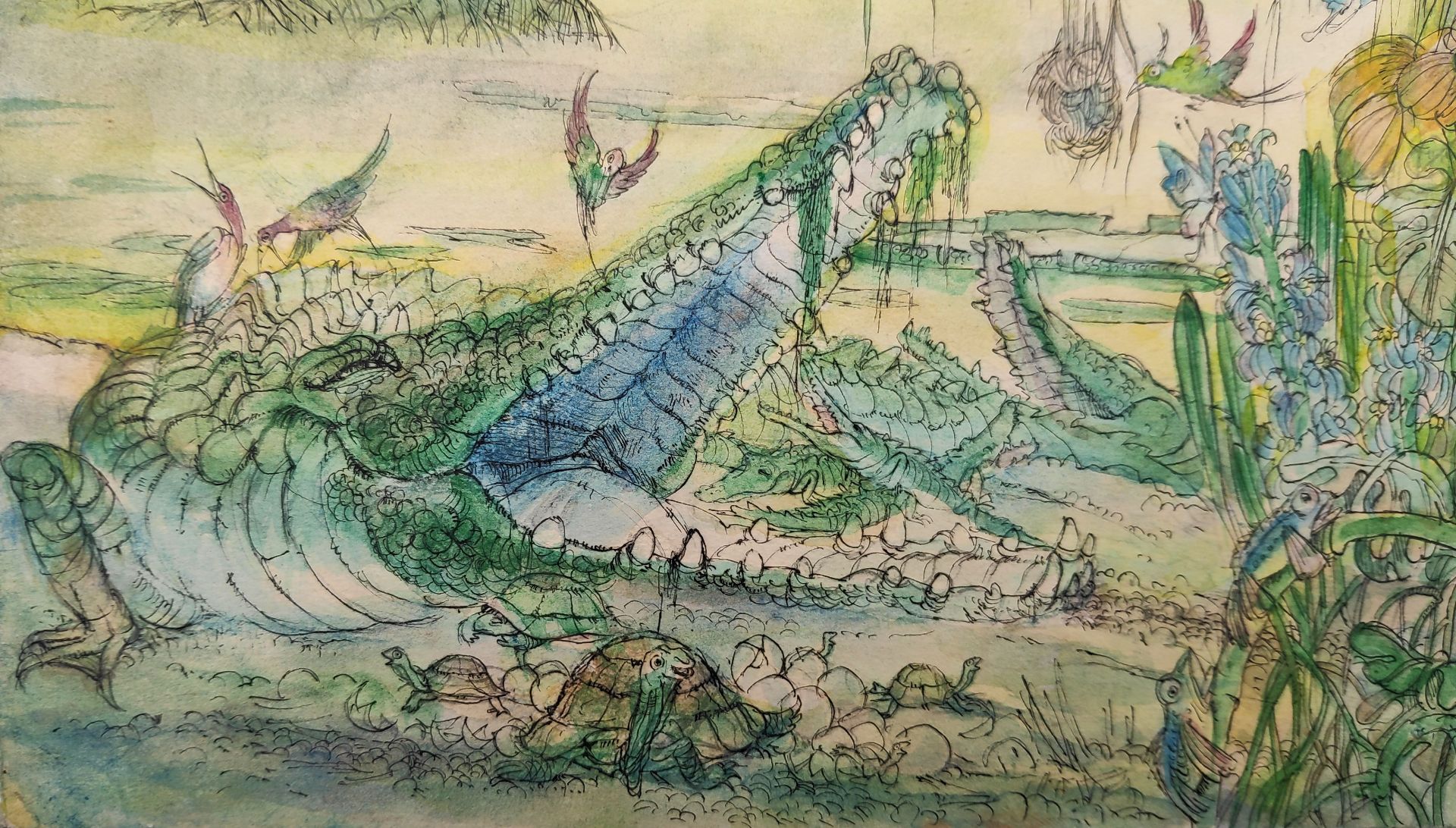 Goßmann, Gerhard (1912 Guben - 1994 Bad Saarow-Pieskow) „Am Amazonas I (Krokodil)“ - Bild 8 aus 10