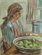 Kliefert, Erich (1893-Berlin – 1994 Stralsund) „Frau beim Obstschälen“