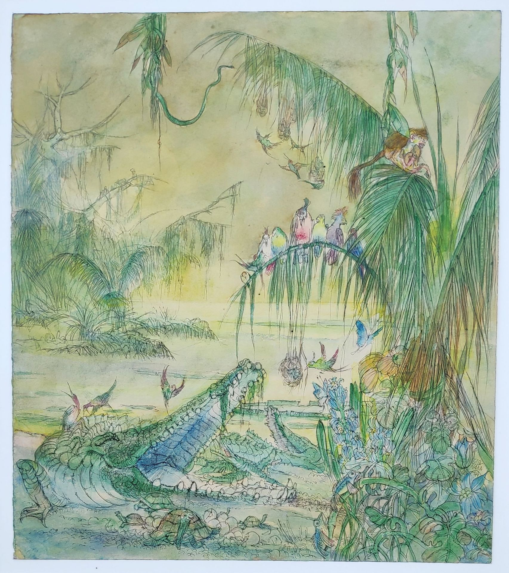 Goßmann, Gerhard (1912 Guben - 1994 Bad Saarow-Pieskow) „Am Amazonas I (Krokodil)“