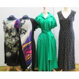 4 Designer dresses, 2 by Escarda Size 42. Puccini size 12 and Caroline Charles collection size 16.