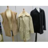 Mens Hugo Boss cashmere coat size 52 plus a ladies Escarda Margaretha Ley coat and a sheepskin