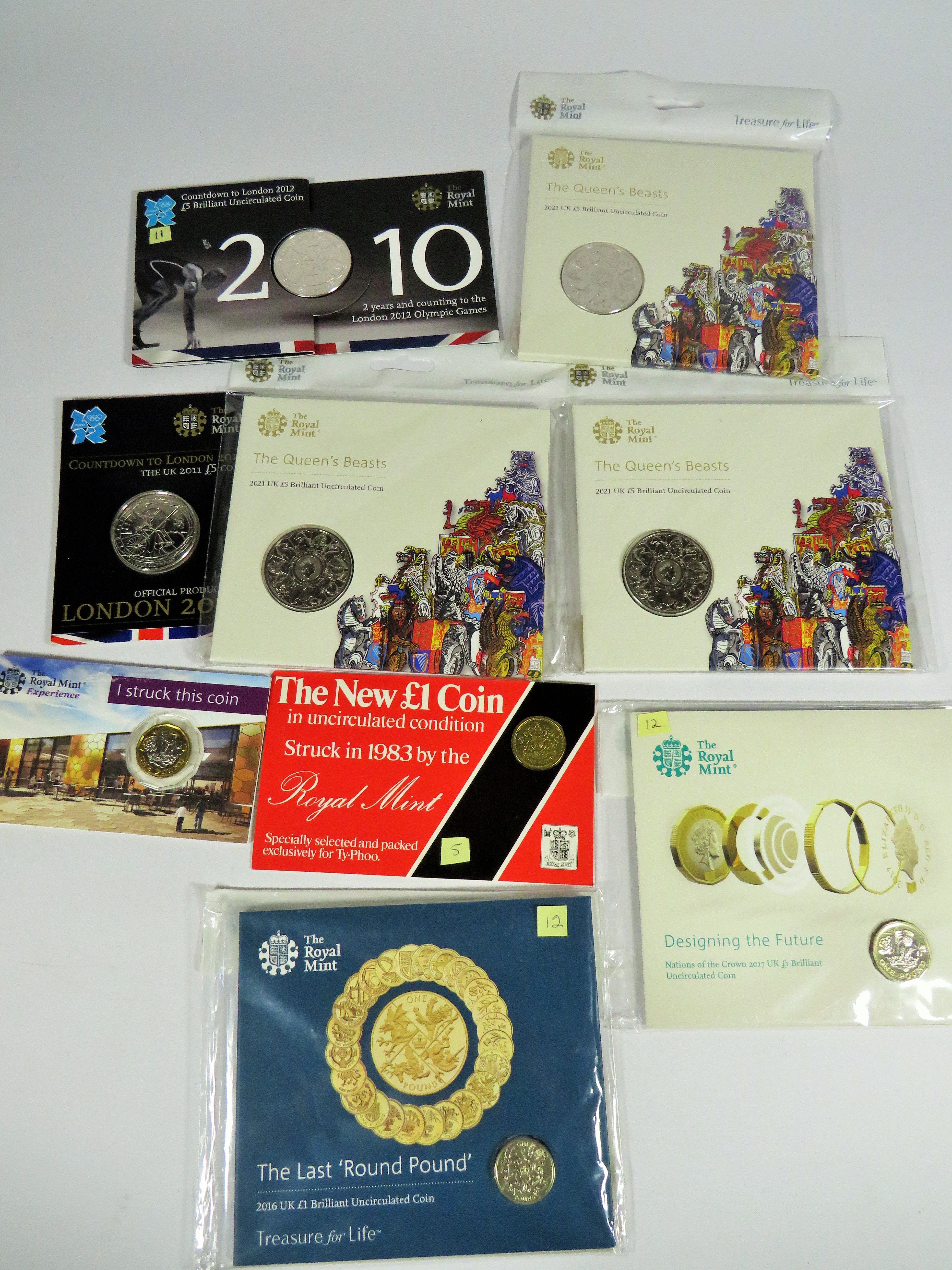 Selection of Uncirculated Cupro Nickel UK Coins. All in sealed display cards. See photos.