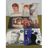Six David Bowie Vinyl LP's in sleeves. See photos for titles.