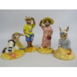 4 Royal Doulton Bunnykins figurines, Tourist, Sightseer, Sailor and Seaside.