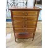 Mahogany Five drawer music cabinet