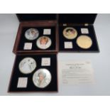 Cased Box sets of large Silver plated Diana Spencer Jumbo Coins. Each Cupro Nickel and plated with