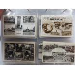 Nicely presented Album of early 20th Century multi view Black and White Topographical postcards.