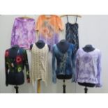 7 Ladies Bohemian / hippy tops, t-shirts sizes 10 - 12.