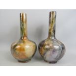 2 Arabia ware lustre vases made in Finland 1930s 27cm tall.