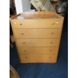 Well made Lebus five drawer chest with galleried top