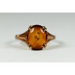 9ct gold vintage citrine dress ring (1.9g) 2041056