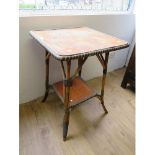 Interesting Bamboo Garden room table with Suede covered top