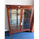 Glass fronted darkwood display cabinet