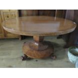 20th Century tilt top Walnut veneer oval table