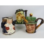 Beswick Sam Weller teapot and 2 toby jugs.