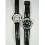 Winner Automatic Watch with date window, leather strap, running order. Plus Burgess, RAF Sector