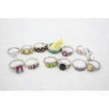 12 X .925 Gemstone Set Rings (45g) 828928