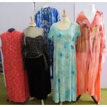 3 Ladies designer dresses Jaeger, John Marks an Escarda beach dress and a Kimono. Sizes 14 &16.