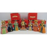 Royal Doulton Bunnykins The Tudor collection Henry the VIII and his 6 Wives all come with boxes.