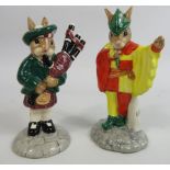 2 Royal Doulton Bunnykins Limted edition figurines Piper 2235 of 3000 and Minstral 458 of 2500.