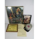 Good Mixed Wild West/Frontier lot to include framed under glass photo of Native Americans plus a