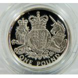 Royal Mint 2015 UK .925 Silver Piedfort Proof One Pound Coin 'The Royal Arms' Ltd Edition 406 of