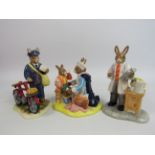 3 Royal Doulton Bunnykins Professionals collection figurines Nurse, Doctor and Postman. All with