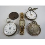 Mixed lot to include a .800 ladies pocket watch in working condition, and a mounted silver
