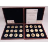 Boxed set of 12 , 24ct gold plated coins commemorating the 70th Anniversary of WW2 along with a