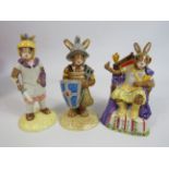 3 Royal Doulton Bunnykins The Roman empire collection figurines all with boxes.