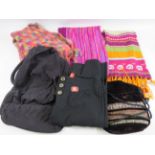 Mixed lot of Scarves and bags Bohemian / Hippy style.