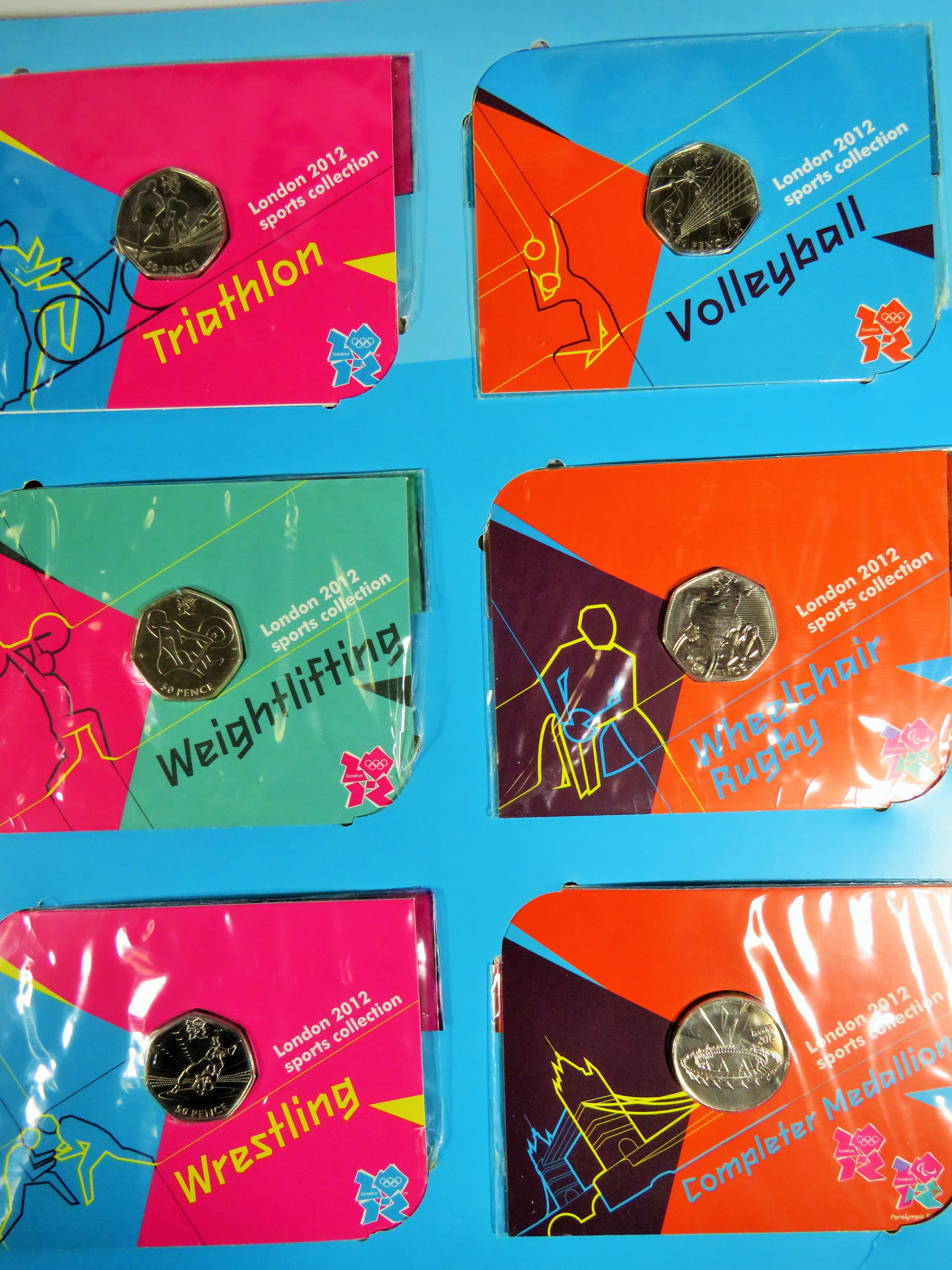 Royal Mint 2012 Collectors album of 50p coins to commemorate the 2012 Olympics. 24 Coins, each to
