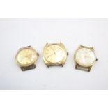 3 x Vintage Gents WRISTWATCH HEADS Handwind / Automatic Inc. PAUL JOBIN Etc. 974637