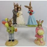 4 Royal Doulton Bunnykins The Occassions collection figurines all have boxes.