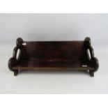 Table top wooden book shelf, approx 17" long.
