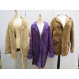 3 Heavy Sheepskin coats, 1 vintage and 2 by Escarda.