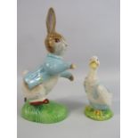 2 Royal Albert Beatrix Potter figurines Peter Rabbit and Mr Drake Puddle duck.