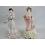 2 x Coalport limited edition golden age figurines Eugenie and Georgia.