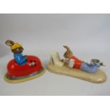 2Royal Doulton Bunnykins Limited edition figurines, Online 1769 of 2000 and Dodgem 447 of 2500. both