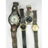 Timex Intelegent Quartz Chronograph, date window, leather strap plus Trelawn 17 jewel swiss watch