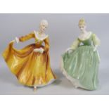 2 Royal Doulton figurines Kirsty HN2381 and Fair Lady HN2193.