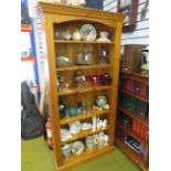 6ft Tall pine Bookshelf with five multi adjustable wooden shelves. See photos.