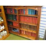 One piece double width bookcase approx 4ft tall x 6ft long. Fixed shelves. See photos.